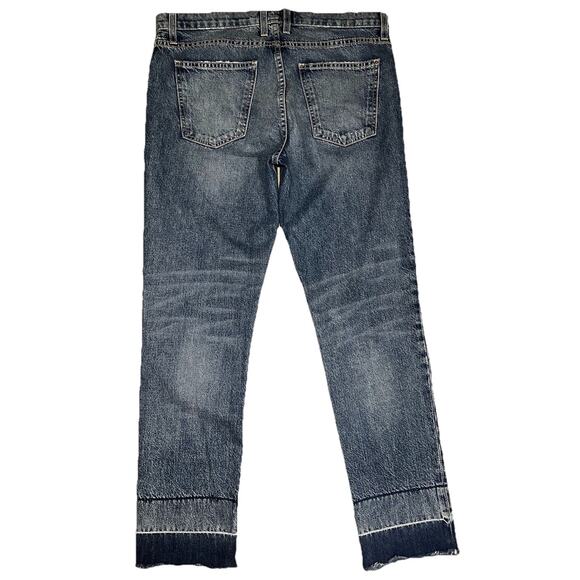 Current Elliott Jeans Women's 32 Fling Raw Hem Straight Leg Medium Wash Denim - Picture 2 of 11